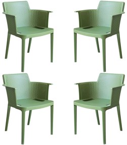MAKKA - poltrona da esterno ed interno in plastica set da 4