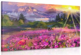Quadro su tela – Dipinto a olio paesaggistico colorato