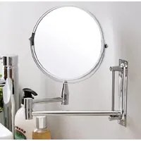 Specchio da Bagno Braccio Allungabile Salvaspazio Specchio 17cm Bifacciale Trucco