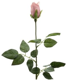 Bocciolo di Rosa con Rugiada in Plastica 77 cm Rosa