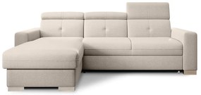 Divano angolare beige allungabile/con contenitore (con penisola a sinistra/con chaise lounge) Fresia – ELTAP