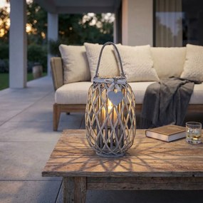 GENEVIEVE - lanterna in vimini tondo 15 x 45 cm