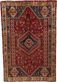 Shiraz Tappeto 260 x 170 Rosso (Iran) Annodato A Mano