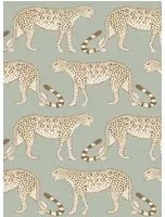 Cole & Son Carta da parati Leopard Walk - Olive/ White