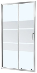 Porta doccia scorrevole Zesk, L 138-142 cm x H 190 cm x SP 6 mm, profilo cromo, vetro serigrafato