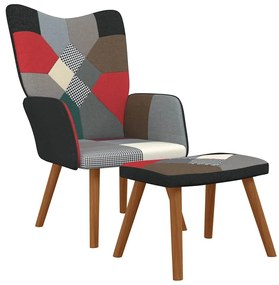 Poltrona Relax Con Poggiapiedi İn Tessuto Patchwork /
