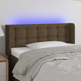 Testiera A Led Marrone Scuro 103x16x78/88 Cm İn Tessuto /