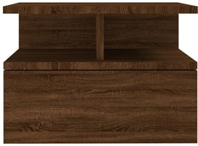 Comodino pensile rovere marrone 40x31x27cm in legno multistrato