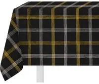 Tovaglia natalizia tartan nero e oro