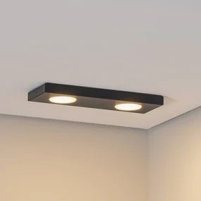 SIGMA Plafoniera Hero, 12 x 35 cm, a 2 luci, nero, metallo, GX53