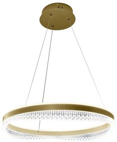 Lampadario LED a sospensione con filo LED/52W/230V diametro 60 cm oro