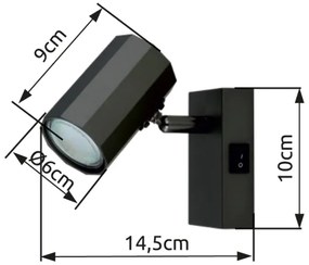Globo 57918-1 - Faretto da parete JAMES 1xGU10/25W/230V