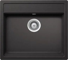 Lavello sopratop 1 vasca in quarzo nero SCHOCK Nemo N100 CRISTALITE® L 49 x L 55.2 cm