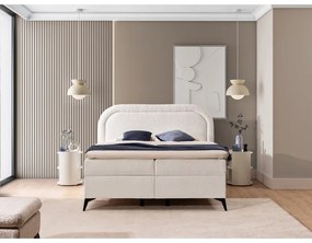 Letto boxspring bianco con contenitore 160x200 cm Ornes – Ropez