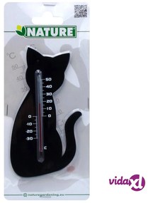 Nature Termometro da Parete per Esterno Gatto Nero
