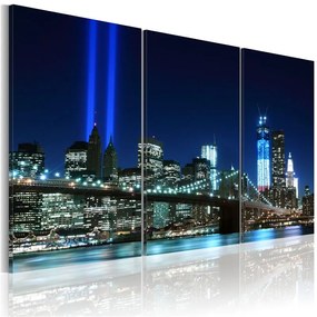 Quadro Luci azzurre di New York  Colore blu navy, Dimensioni e Misure 60x40