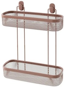 Mensola bagno rettangolare mocha in acciaio con 2 ripiani – Taki