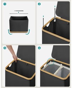 Cesto porta biancheria TATE nero