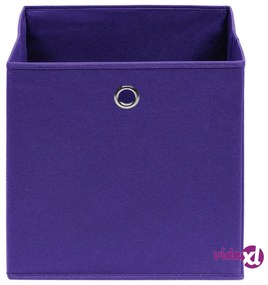 vidaXL Scatole Portaoggetti 10pz Viola 32x32x32 cm Tessuto