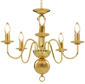 Lampadario Oro 5 Lampadine Attacco E14 /