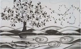 Quadro in tela 50x100 cm tema Albero Della Vita con particolari a rilievo