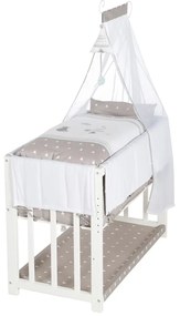 Culla bianca con contenitore e baldacchino 90x45 cm Indibär - Roba
