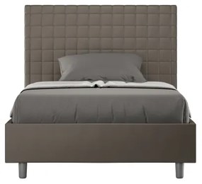 Letto una piazza e mezza contenitore imbottito 120x200 similpelle cappuccino Sunny