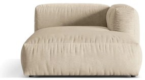 Parte divano componibile beige (con penisola a destra) con rivestimento in velluto Martina – Micadoni