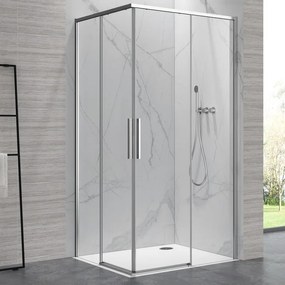 Kamalu - Box doccia 70x90cm angolare porte scorrevoli finitura cromo | KLA1000C