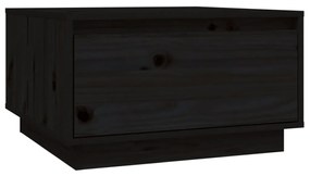 Tavolino da Salotto Nero 55x56x32 cm Legno Massello di Pino