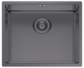Lavello sottotop 1 vasca in inox grigio PYRAMIS Astris L 40 x L 50 cm