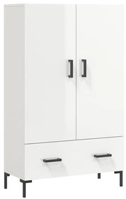 Credenza bianco lucido 69,5x31x115 cm in legno multistrato