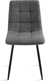 Sedia da pranzo in tessuto Grigio Scuro gambe metallo nere - KATERINE 2 sedie
