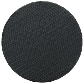 Set bar da giardino 3 pz con cuscini polyrattan nero