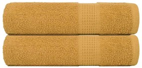 Asciugamani Da Bagno 2 Pz Oro 100x150 Cm 360 G/m² 100% Cotone /