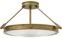 Lampadario Contemporaneo Collier Acciaio Ottone Antico Vetro 4 Luci E14