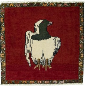 Gabbeh Tappeto 60 x 60 Rosso (Iran) Annodato A Mano