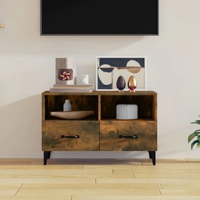 Mobile Porta Tv Rovere Fumo 80x36x50 Cm İn Legno Multistrato /