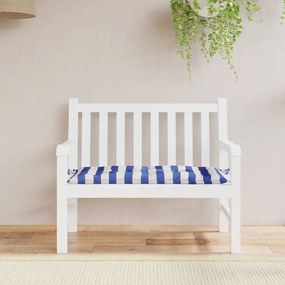 Cuscino per Panca Bianco e Blu 100x50x7 cm in Tessuto Oxford