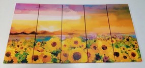 Quadri 5 pezzi – Campo di girasoli
