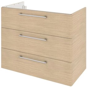 Mobile da bagno sotto lavabo SENSEA Remix rovere lucido L 90 x H 73 x P 46 cm 3 cassetti, lavabo non incluso