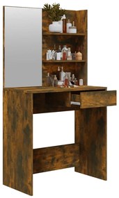 Toeletta con specchio rovere fumo 74,5x40x141 cm