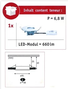 Paulmann 79669 - LED/6,8W IP44 Lampada da bagno da incasso HOUSE 230V