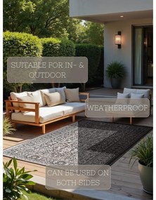 Tappeto da interno/esterno bianco e nero 200x290 cm Duet Kona – NORTHRUGS