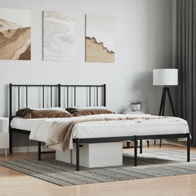 Giroletto Con Testiera İn Metallo Nero 135x190 Cm /