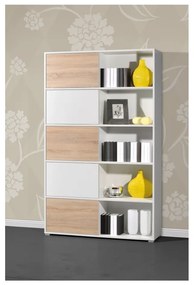 Libreria bianca in rovere 120x196 cm Slide - Germania