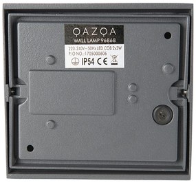 Lampada da parete esterna moderna grigio scuro con LED 2 luci IP54 - Mal