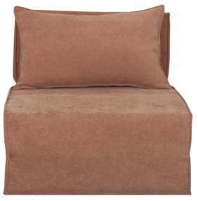 Poltrona letto singola in tessuto effetto velluto color terracotta VICTOR