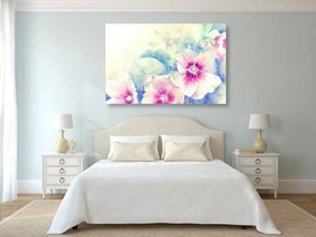 Quadro su tela – Illustrazione acquerello di fiori rosa