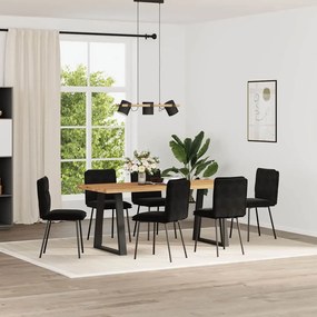 Sedie Da Pranzo 6 Pz Nere İn Velluto /